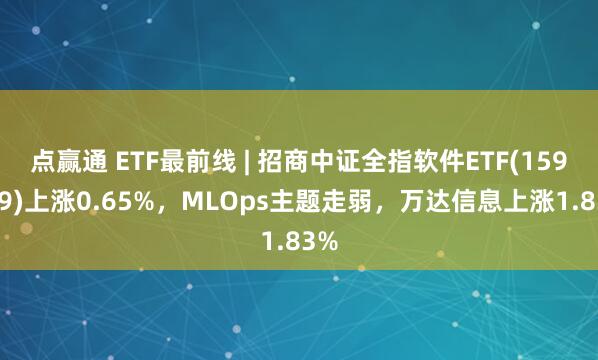 点赢通 ETF最前线 | 招商中证全指软件ETF(159899)上涨0.65%，MLOps主题走弱，万达信息上涨1.83%
