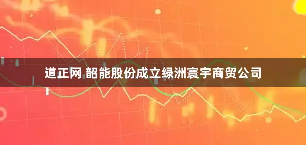 道正网 韶能股份成立绿洲寰宇商贸公司